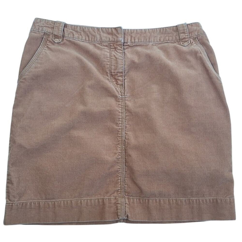 Vtg Tommy Hilfiger Tan Camel Corduroy Cotton Mini Skirt Sz 10 Y2K Casual Fall